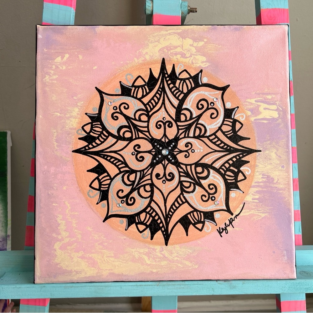 Acrylic Mandala Painting Art Home Decor OOAK 🤍💫